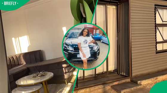 "5-star hotel": Ga-Rankuwa woman stuns SA after showing off modern shack with aluminium finishes
