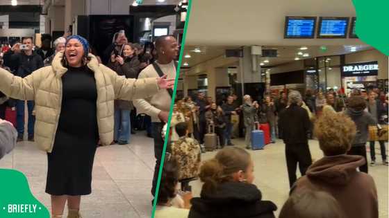 "She gave me chills": SA moved by a talented Mzansi lady's performance at an airport abroad