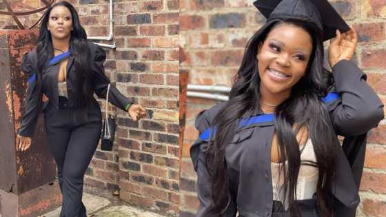 "Onwards and upwards": Young lady graduates in style, Mzansi loves it