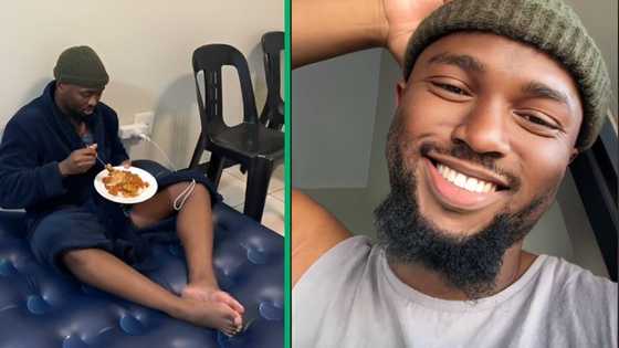 "Small wins": Johannesburg man upgrades from sitting inflatable bed to stunning dream couch