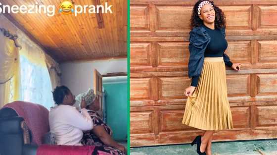 Woman plays sneezing prank on Xhosa Mother, Mzansi surprised by calm reaction: "Your mom is nice"