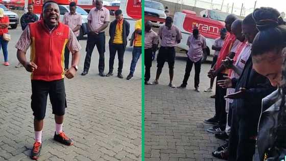 RAM Hand-to-Hand Couriers employee leads heartfelt prayer before colleagues