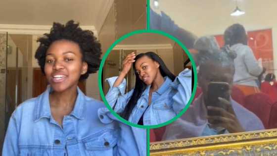 TikTok video of woman relaxing 4c afro, coily to straight makeover amazes viewers