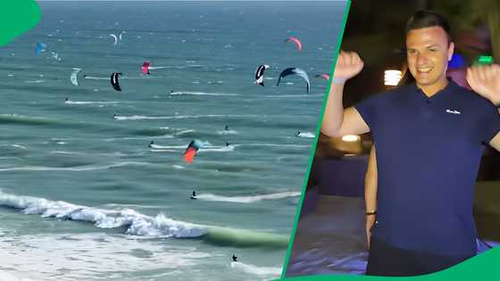 "You don’t swim here": Stunning scene of kitesurfers at 7pm showcases Cape Town's perfect conditions
