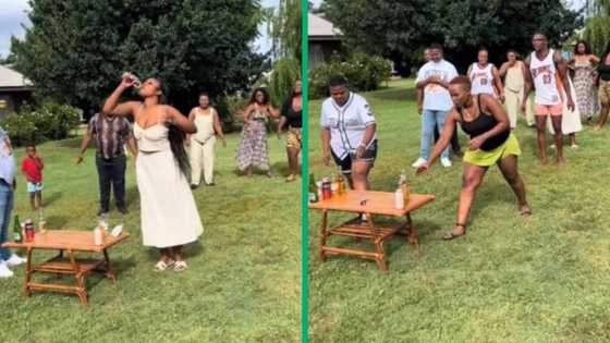 Woman in TikTok video guzzles bottle of booze at once with ease during drinking game amuses Mzansi