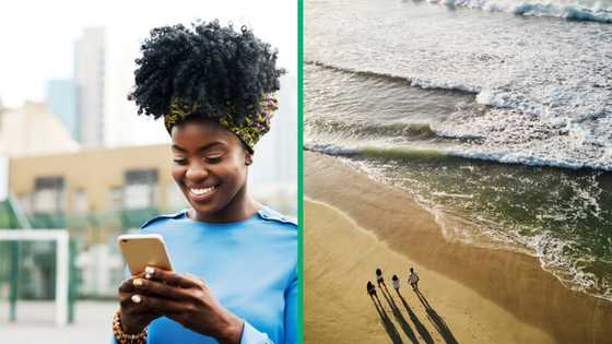 Woman's phone washed away by ocean wave in hilarious TikTok video