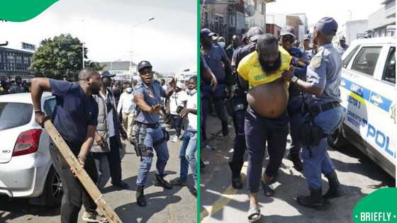 WATCH: Congolese man arrested after cop is hit during March and March clash in Durban
