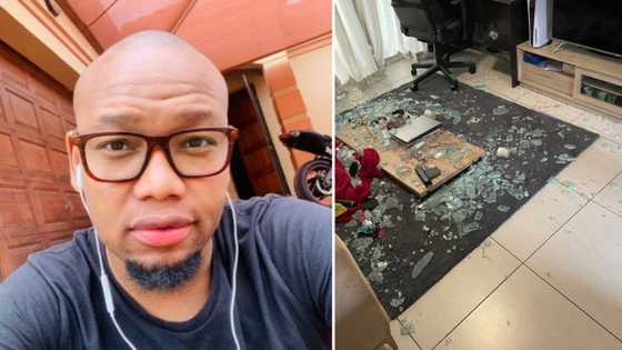 Man wakes up to glass table shattered with no explanation, Mzansi left concerned: "House needs cleansing"