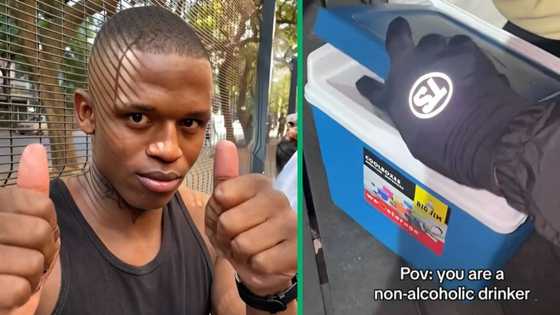 Guy rocks up to groove with yoghurt and non-alcoholic drinks in cooler box