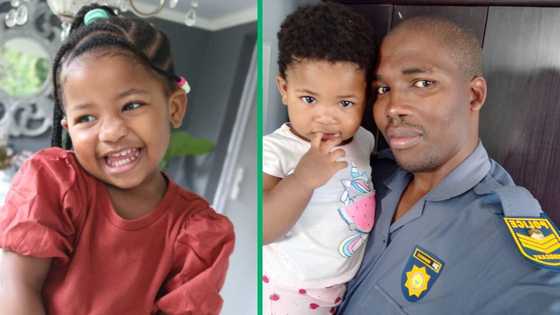 Mzansi cop dad melts hearts as he plays and wears out daughter in sweet TikTok video