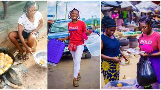 Lady shares her hustle of hawking snacks on the streets, SA reacts: "Be blessed"