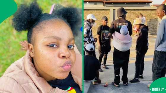 "Ma2000 will be present dads": Father carries baby on his back while hanging with guys, SA impressed