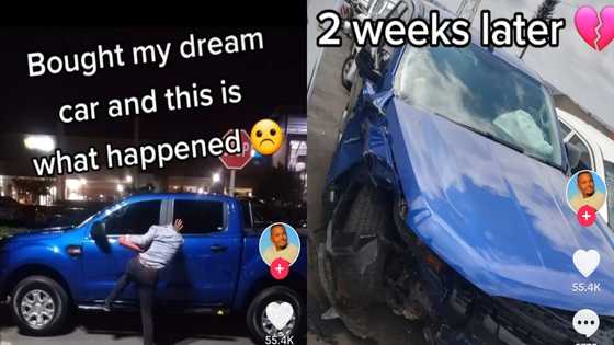 TikTok video of shattered man who lost dream Ford Ranger two weeks after buying it, Mzansi comforts driver