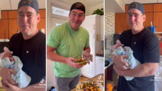 Dedicated husband makes PCOS-friendly food to help wife fall pregnant, cries 1st time he meets his little girl