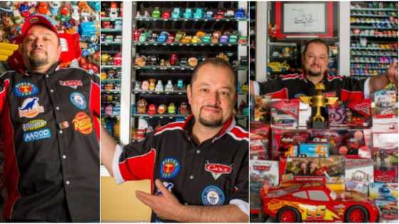 Man recognised by Guinness world records for keeping 1,200 colourful toy cars, many react
