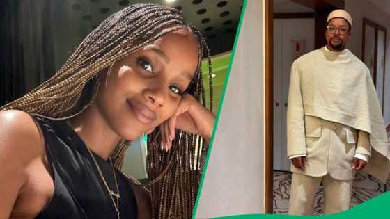 Maps Maponyane and Shudufhadzo Musida look smitten in new picture, Mzansi gushes: "Beautiful couple"