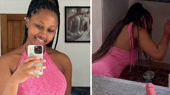 From drab to fab: Johannesburg woman's DIY kitchen cupboard transformation wows Mzansi