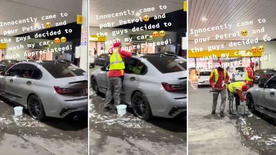 Appreciative man shares how petrol attendants offered to wash his whip after filling up, Mzansi left in awe