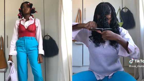 SA corporate girlie goes through it before work, tries 3 outfits and 2 hairstyles leaving Mzansi stressed