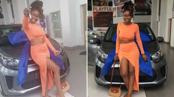 Human resource manager shares pics of 1st car, peeps react: "Open to free rides"