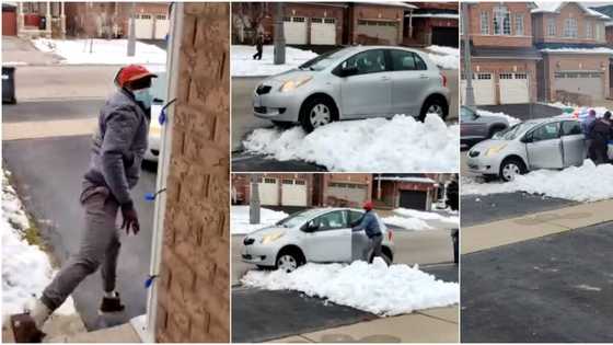 Eish: Drama as thief gets stuck in snow after attempted robbery