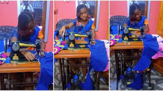 Smart little girl learning to be a tailor showcases cool sewing skills, video goes viral