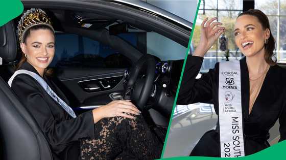 Miss SA Mia Le Roux receives her Mercedes-Benz GLC Coupé valued at R1.4M to use during her reign