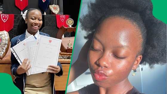 "7 distinctions": Gauteng head girl celebrates matric pass with family in emotional video