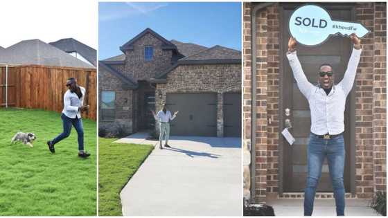 Man fulfils dream, strikes pose as he marks buying a house and job promotion