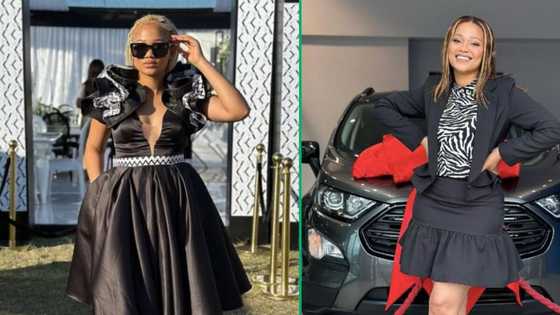 'Umkhokha' actress Angel Zuma celebrates buying new car with sweet pictures: "Results of my mother's prayers"