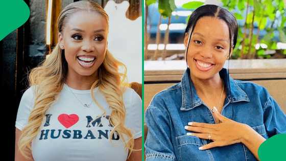 Ntando Duma stuns as she shows off wedding ring, Mzansi reacts: "She is glowing"