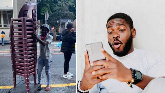 Smart Mzansi man capitalizes off long Home Affairs lines, rents out plastic chairs to people for the day
