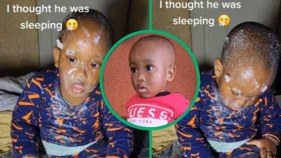 Woman's 1-year-old son smothers petroleum jelly all over body in TikTok video with 8M views, Mzansi feels mother's pain