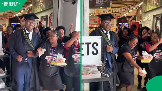 “This is beautiful": Bloemfontein Spar staff sing for a graduate in viral video, Mzansi melts
