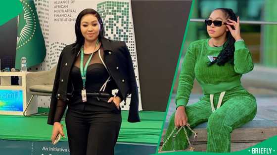 Ayanda Ncwane flaunts her perfect hourglass figure in stunning red dress during trip to Eswatini