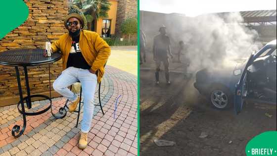 A community showed incredible teamwork when locals helped a motorist extinguish a burning car