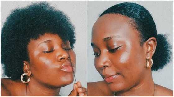 Lady showcases her natural hair without braids, photos go viral