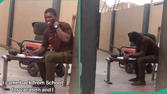 Touching video shows moment man returned from school and found best friend working as security guard