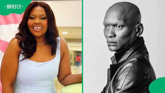 Anele Mdoda shows off portrait of actor Warren Masemola in her home: "He is ART"