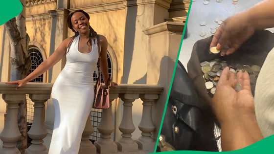 "She just gave me courage": Mom puts cashier to work paying with coins at a store, SA's entertained