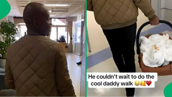 "Congratulations": Proud father does 'daddy walk' in sweet video, SA gushes