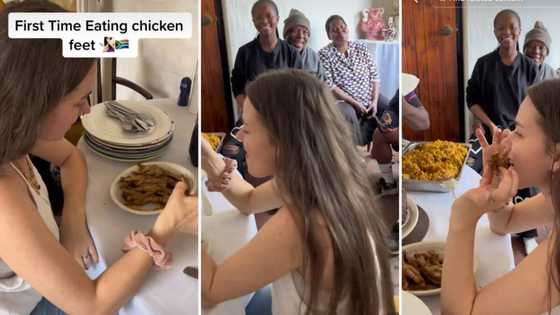 SA makoti eats chicken feet for first time in front of in-laws, video gets love from TikTok users