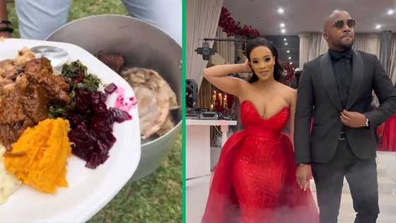 TikTok video captures funny moment, couple with kitchen connection at event bring each other food