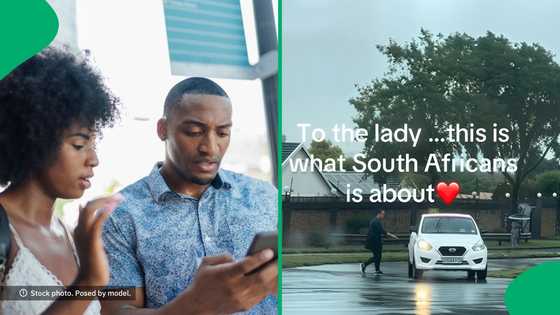"It's risky!": SA warns kind woman helping a disabled man cross a street on a rainy day