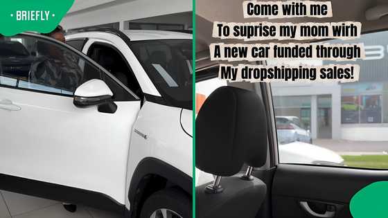 A woman surprises her mom with a car bought from her dropshipping earnings