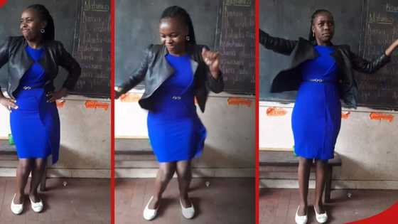 Sensational teacher dances vigorously, sings melodiously as pupils watch in awe
