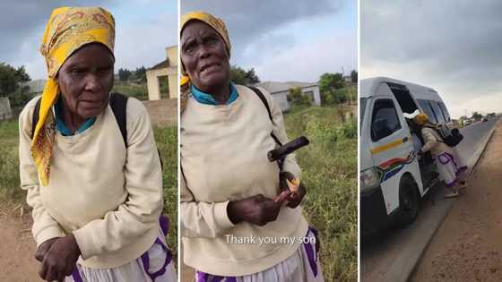 BI Phakathi blesses grandma who had no money for transport with cash, she gratefully breaks into song in video