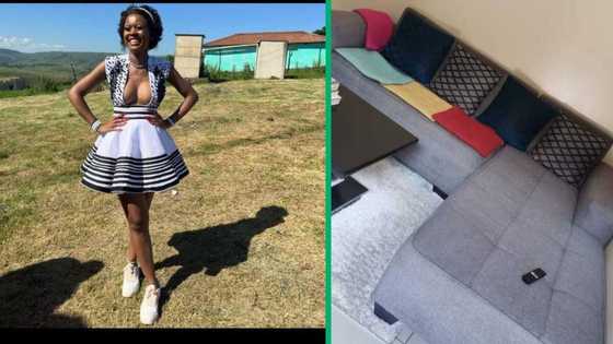 Young woman shows off her clean and well organised home, SA is impressed