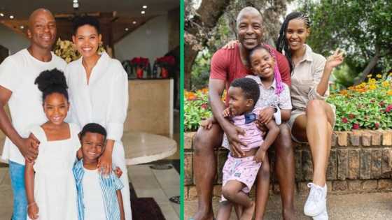 RWC 2023: Kabelo Mabalane and wife rock Springbok jerseys with 2 kids, SA gushes as family support SA team