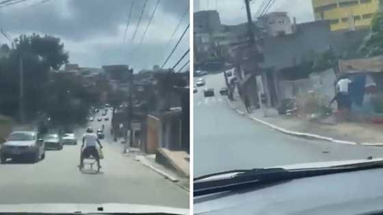 SA trolley rider has Mzansi laughing at daredevil antics screeching down steep road